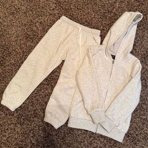 Little Bipsy Light Gray Sweatpants and Hoodie Set
